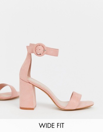 RAID Wide Fit Genna Blush Block Heeled Roze - Ženske Sandale | 14726DOIY